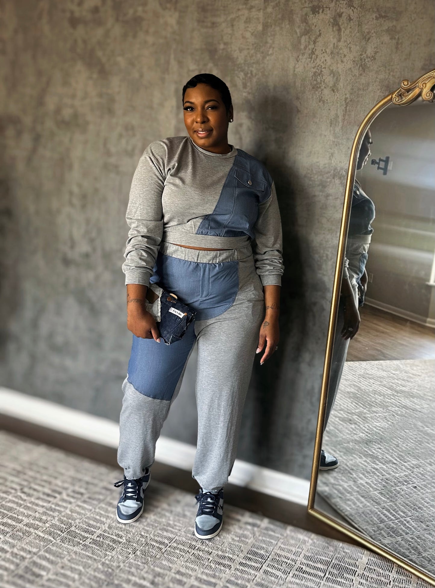 Drea denim cotton cargo 2 piece set